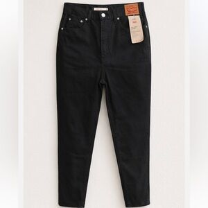 Levi’s 80s Mom Jeans Black High Rise Tapered Denim NWT Size 29x30